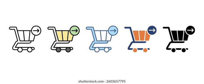 Shopping icon with multiple style
