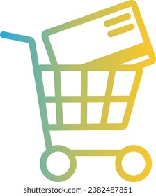 shopping icon on line gradient style
