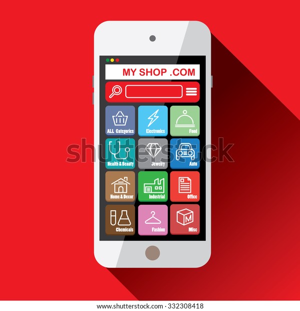 Shopping icon on smartphone\
platform.