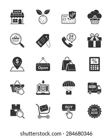 Shopping icon on White Background Vector Illustration