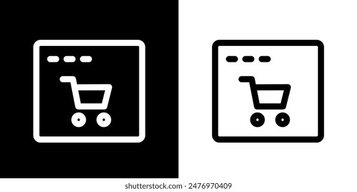 Shopping icon. Online shopping. Discount. Online store. Delivery. COD. Black icon. Silhouette icon.