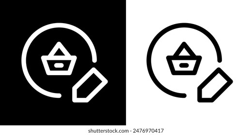 Shopping icon. Online shopping. Discount. Online store. Delivery. COD. Black icon. Silhouette icon.