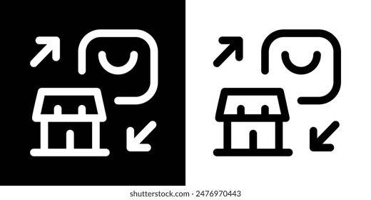 Shopping icon. Online shopping. Discount. Online store. Delivery. COD. Black icon. Silhouette icon.