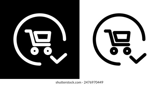 Shopping icon. Online shopping. Discount. Online store. Delivery. COD. Black icon. Silhouette icon.