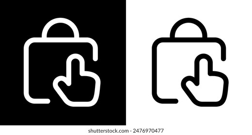 Shopping icon. Online shopping. Discount. Online store. Delivery. COD. Black icon. Silhouette icon.