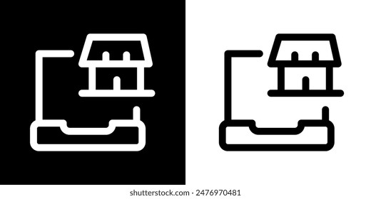 Shopping icon. Online shopping. Discount. Online store. Delivery. COD. Black icon. Silhouette icon.