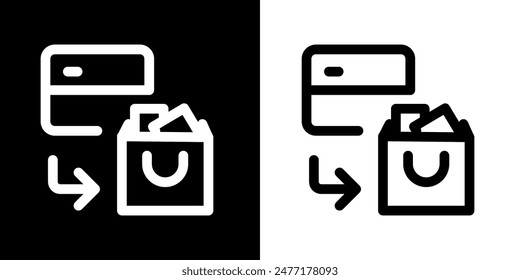 Shopping icon. Online shopping. Discount. Online store. Delivery. COD. Black icon. Silhouette icon.