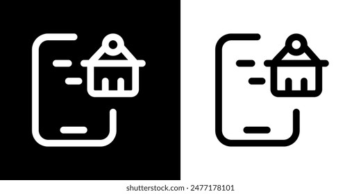 Shopping icon. Online shopping. Discount. Online store. Delivery. COD. Black icon. Silhouette icon.