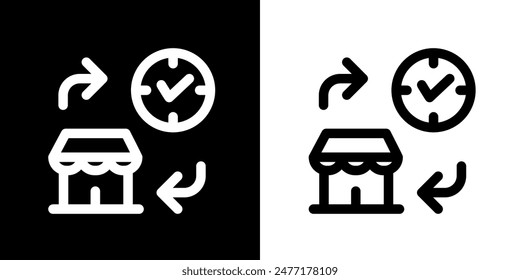 Shopping icon. Online shopping. Discount. Online store. Delivery. COD. Black icon. Silhouette icon.