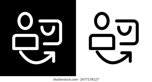 Shopping icon. Online shopping. Discount. Online store. Delivery. COD. Black icon. Silhouette icon.