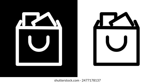 Shopping icon. Online shopping. Discount. Online store. Delivery. COD. Black icon. Silhouette icon.