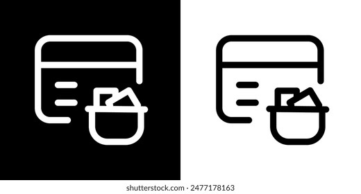 Shopping icon. Online shopping. Discount. Online store. Delivery. COD. Black icon. Silhouette icon.