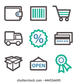 Shopping icon, on-line mobile icon, vector. E-commerce infographics symbols.