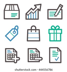 Shopping-Icon, Online-Mobilsymbol, Vektorgrafik. E-Commerce-Infografik-Symbole.