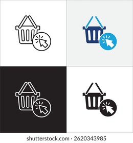 shopping icon. Online store icons. Shopping basket icon. Trolley symbol. Icon symbol suitable for buy, buying, online shop, e-commerce. Vector illustration