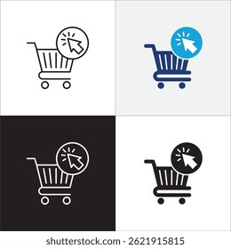 shopping icon. Online store icons. Shopping basket icon. Trolley symbol. Icon symbol suitable for buy, buying, online shop, e-commerce. Vector illustration