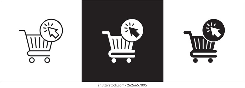 shopping icon. Online store icons. Shopping basket icon. Trolley symbol. Icon symbol suitable for buy, buying, online shop, e-commerce. Vector illustration