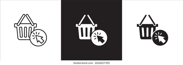 shopping icon. Online store icons. Shopping basket icon. Trolley symbol. Icon symbol suitable for buy, buying, online shop, e-commerce. Vector illustration