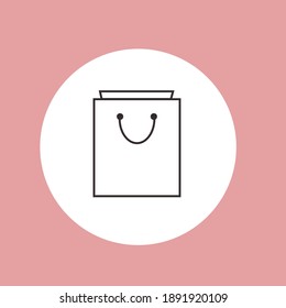 Shopping Icon umreißt rosafarbenes Vektordesign