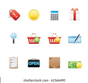 Shopping icon set 22 - Glossy Series.  Vector EPS 8 format, easy to edit.