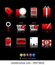 Shopping icon set 22 - Multi Color Series.  Icon set in EPS 8 format, contains five color variations in different layers