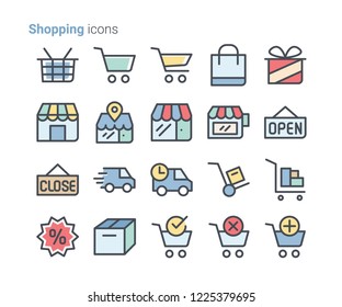 Shopping icon set