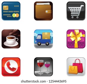 shopping icon set