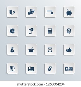 Shopping icon set.