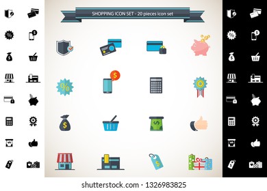 Shopping icon set.