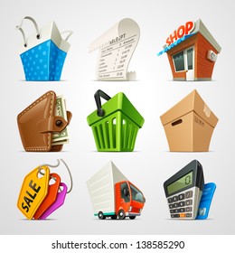 shopping icon set