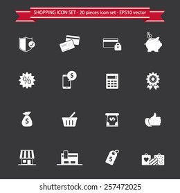 Shopping icon set