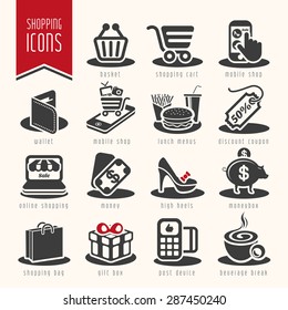 Shopping icon set