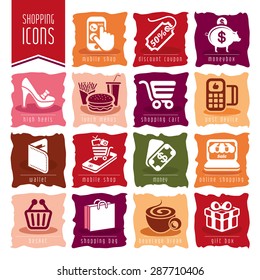 Shopping icon set