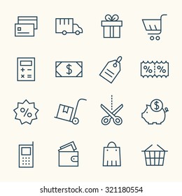 Shopping icon set