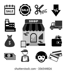 shopping icon set