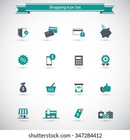 Shopping icon set