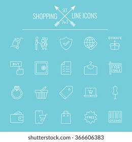Shopping icon set.