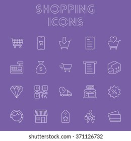 Shopping icon set.