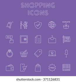 Shopping icon set.