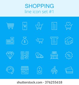 Juego de iconos de compras.