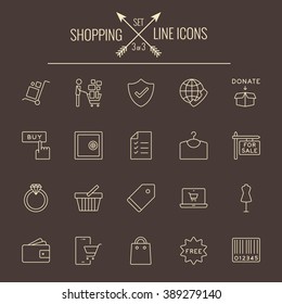 Ícone de compras definido.