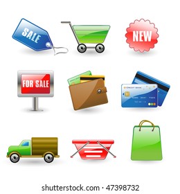 shopping icon set