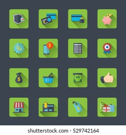 Shopping icon set.