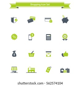 Shopping icon set.