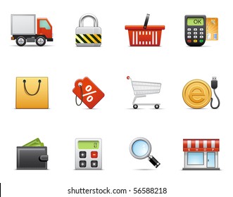 Shopping icon set