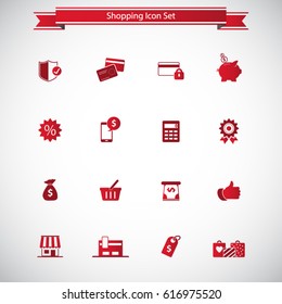 Shopping icon set.