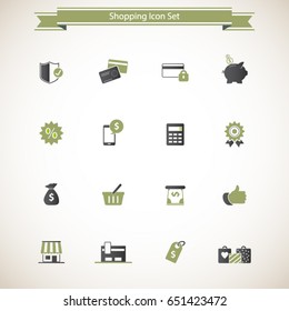 Shopping icon set.