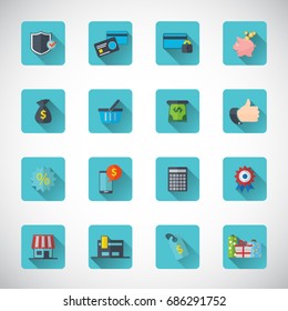 Shopping icon set.