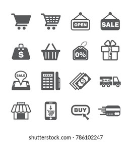 Shopping icon set