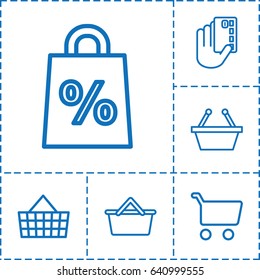 Shopping icon. set of 6 shopping outline icons such as
